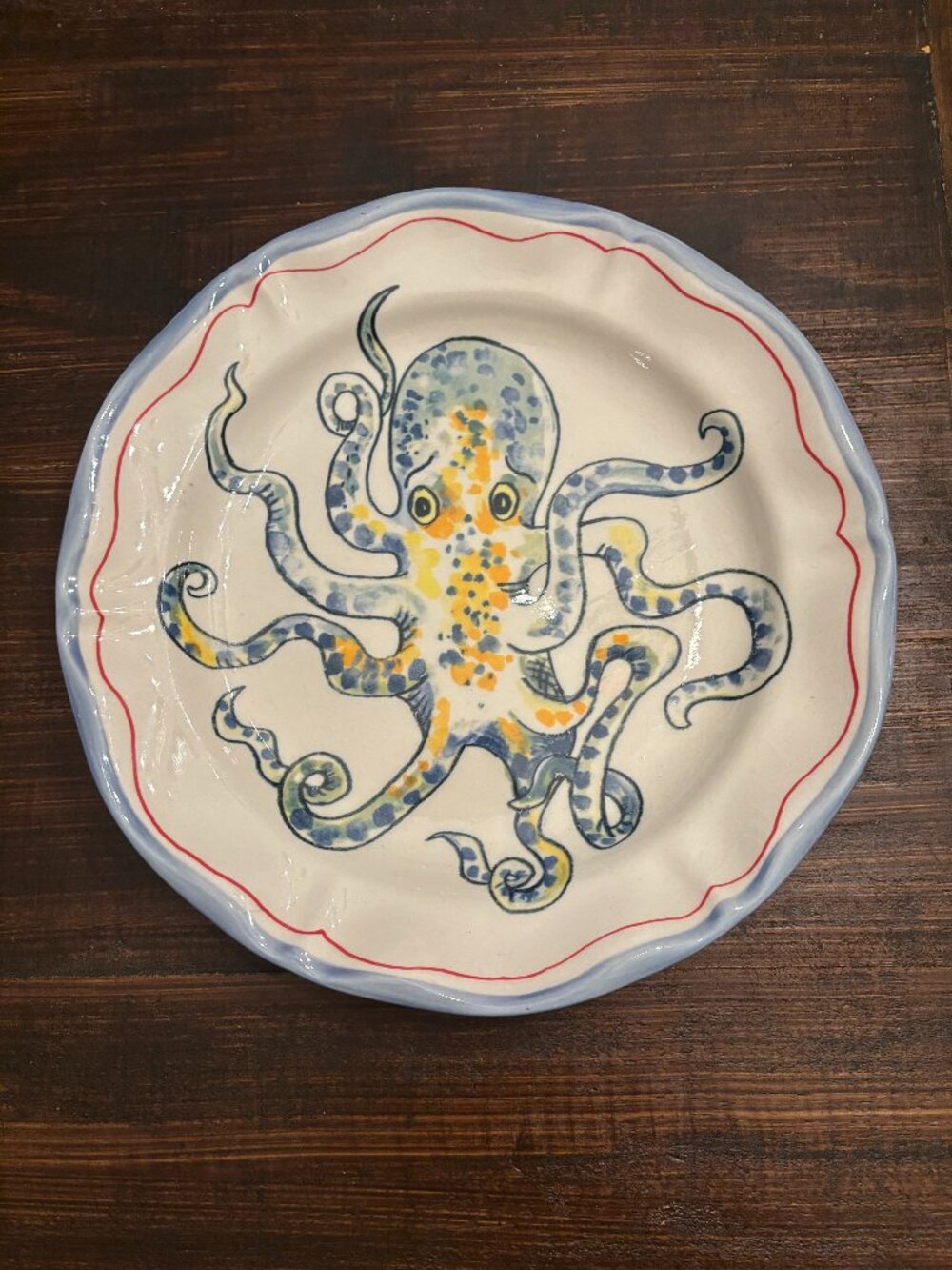 Anthropologie Coastal Octopus Dinner Plate by Parisian Artist Nathalie Lete